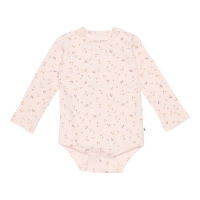 Body z długim rękawem Organic Cotton - Little Pink Flowers | Little Dutch